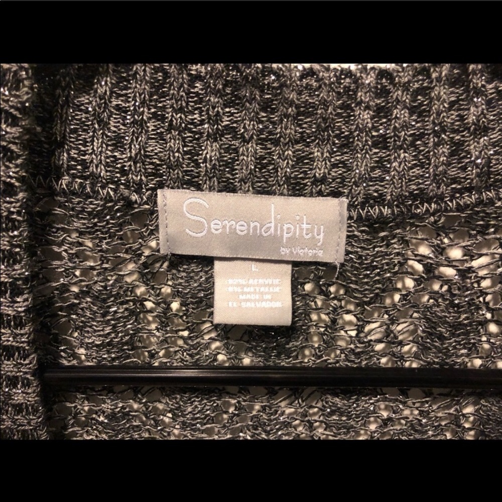 EUC Sparkled Open Half Sleeve Crop Cardigan - Picture 2 of 2